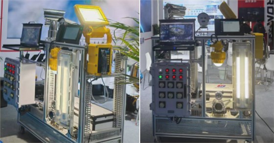 展架上的华荣防爆电器产品