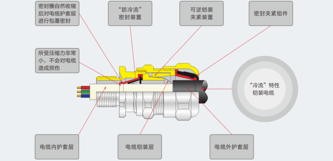 （防冷流）防爆电缆夹紧密封接头图例