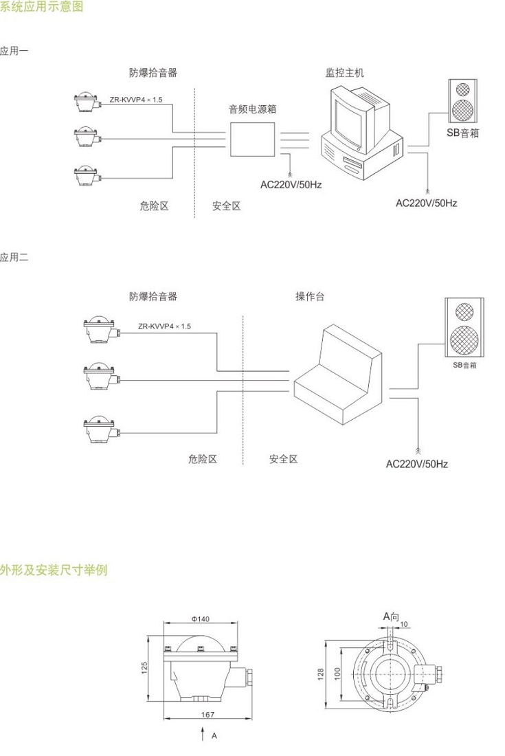 华荣防爆拾音器，防爆拾音器