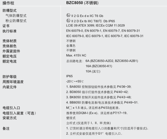 防爆操作柱、ATEX防爆操作柱、IECEX防爆操作柱
