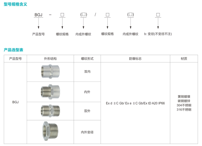 ATEX防爆边接头、IECEX防爆连接头、CU-TR防爆连接头